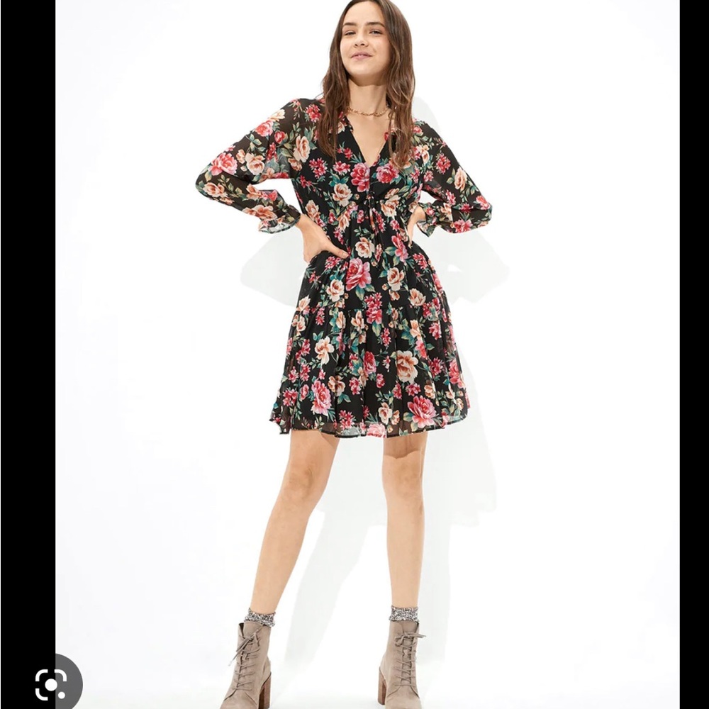 Black floral dress